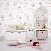 Fotomurales infantiles unicornios y corazones