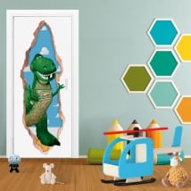 Vinilos puertas 3d dinosaurio rex toy story