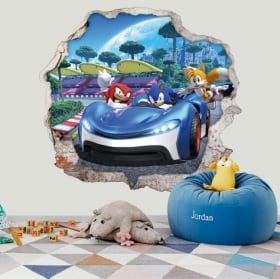 Vinilos decorativos 3d videojuego team sonic racing