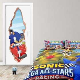 Vinilos puertas 3d videojuego sonic