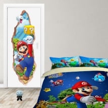 Vinilos puertas 3d videojuego mario bros