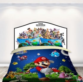 Vinilos cabeceros camas super smash bros