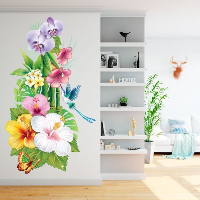 vinilos para pared flores - Flores adhesivas - Murales de pared