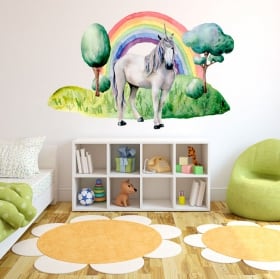 Vinilos infantiles o juveniles unicornio y arcoíris
