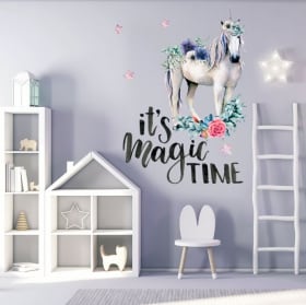 Vinilos decorativos unicornio con frase en inglés