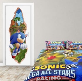 Vinilos para puertas videojuego sonic 3d