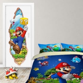 Vinilos para puertas videojuego mario bros 3d