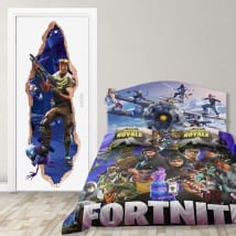 Vinilos para puertas videojuego fortnite 3d