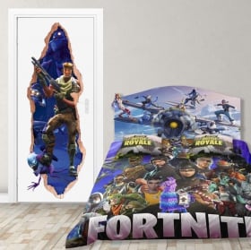 Vinilos para puertas videojuego fortnite 3d
