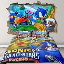 Vinilos decorativos 3d videojuego sonic