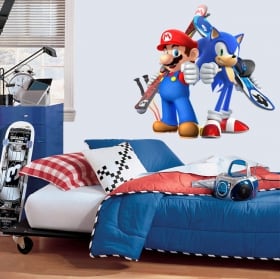 Vinilos decorativos mario bros y sonic juegos olímpicos