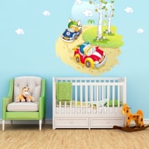 Vinilos y pegatinas infantiles o de bebé carrera de autos