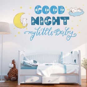 Vinilos infantiles o de bebé frase inglés good night