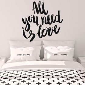 Vinilos de pared frases en ingl&eacute;s all you need is love