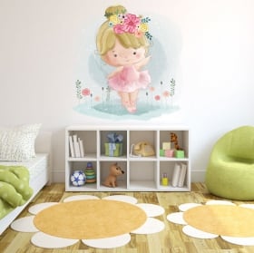 Vinilos infantiles o juveniles silueta niña ballet