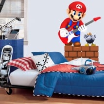 Vinilos y pegatinas videojuego mario bros con guitarra