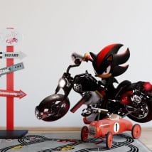 Vinilos y pegatinas videojuego sonic con moto