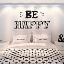 Vinilos decorativos frases en inglés be happy