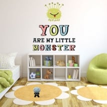 Vinilos infantiles o juveniles monstruo con frase en inglés