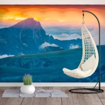 Fotomurales amanecer montaña seekofel dolimitas italia