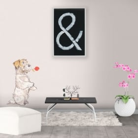 Vinilos decorativos y pegatinas perro con rosa