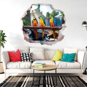 Vinilos y pegatinas 3d loros o guacamayos