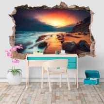 Vinilos y pegatinas 3d amanecer en la playa