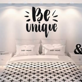 Vinilos decorativos frases en inglés be unique