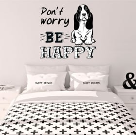 Vinilo decorativo frase inglés don't worry be happy