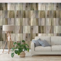 Fotomurales de vinilos cuadrados con efecto madera