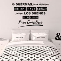 Vinilo decorativo frase duerme para soñar