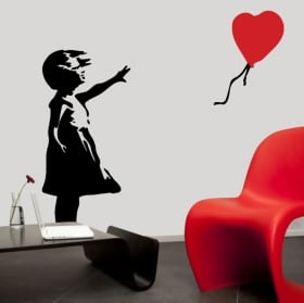 Vinilos decorativos banksy niña con globo