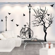 Vinilo decorativo otoño en bicicleta