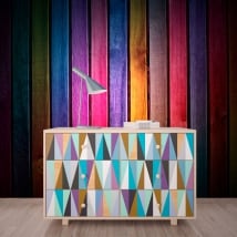 Fotomurales imitación madera multicolor
