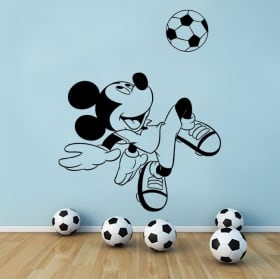 Vinilos disney mickey mouse con pelota de fútbol