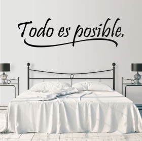 Vinilos decorativos frase todo es posible