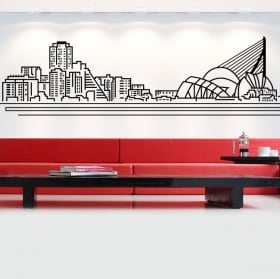 Vinilos y pegatinas skyline madrid