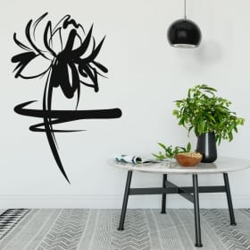 Vinilos decorativos y pegatinas trazo floral
