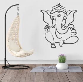 Vinilos y pegatinas silueta elefante ganesha