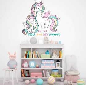 Vinilos y pegatinas infantiles o juveniles unicornios