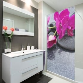 Vinilos para mamparas de baños estilo zen