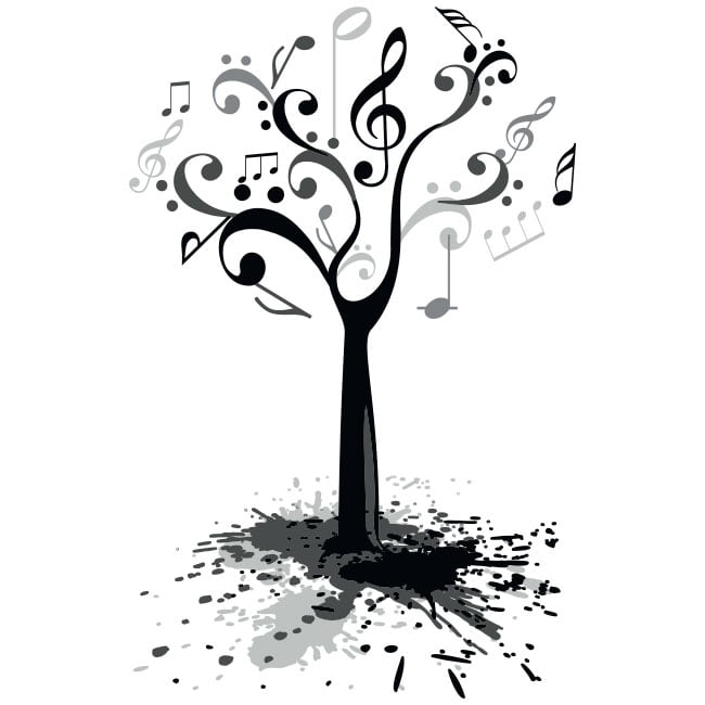 ? Vinilos y pegatinas árbol con notas de música ?