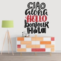 Pegatinas de vinilos hola en varios idiomas