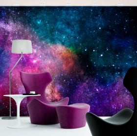 Fotomurales de vinilos colores de la galaxia