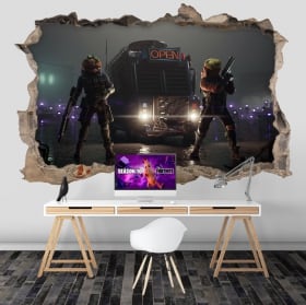 Vinilos agujero pared videojuego fortnite 3d