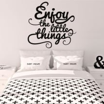 Vinilo decorativo frase inglés enjoy the little things