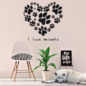 Vinilos y pegatinas frase i love animals