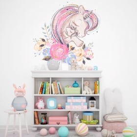 Vinilos infantiles o de bebé amor de unicornios