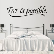 Vinilos decorativos frase catalán tot és possible