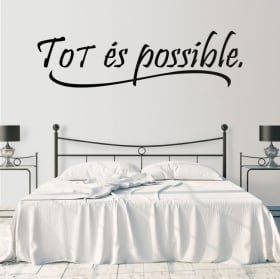 Vinilos decorativos frase catalán tot és possible